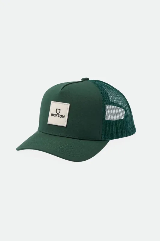 Alpha Block Netplus Trucker Hat - Spruce/Spruce sold by Brixton