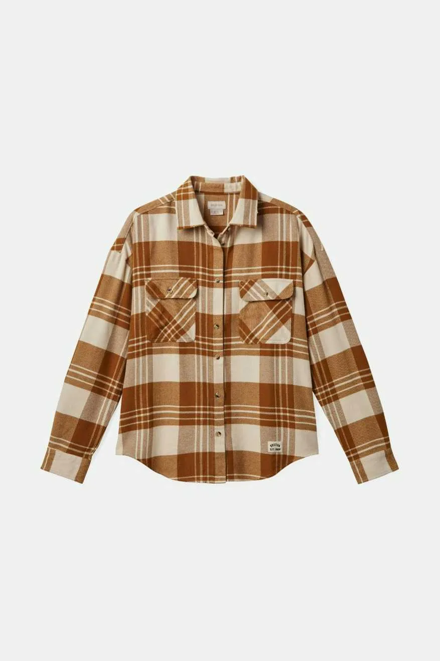 Bowery Women's Classic L/S Flannel - Washed Copper/Whitecap sold by Brixton product image thumbnail 4