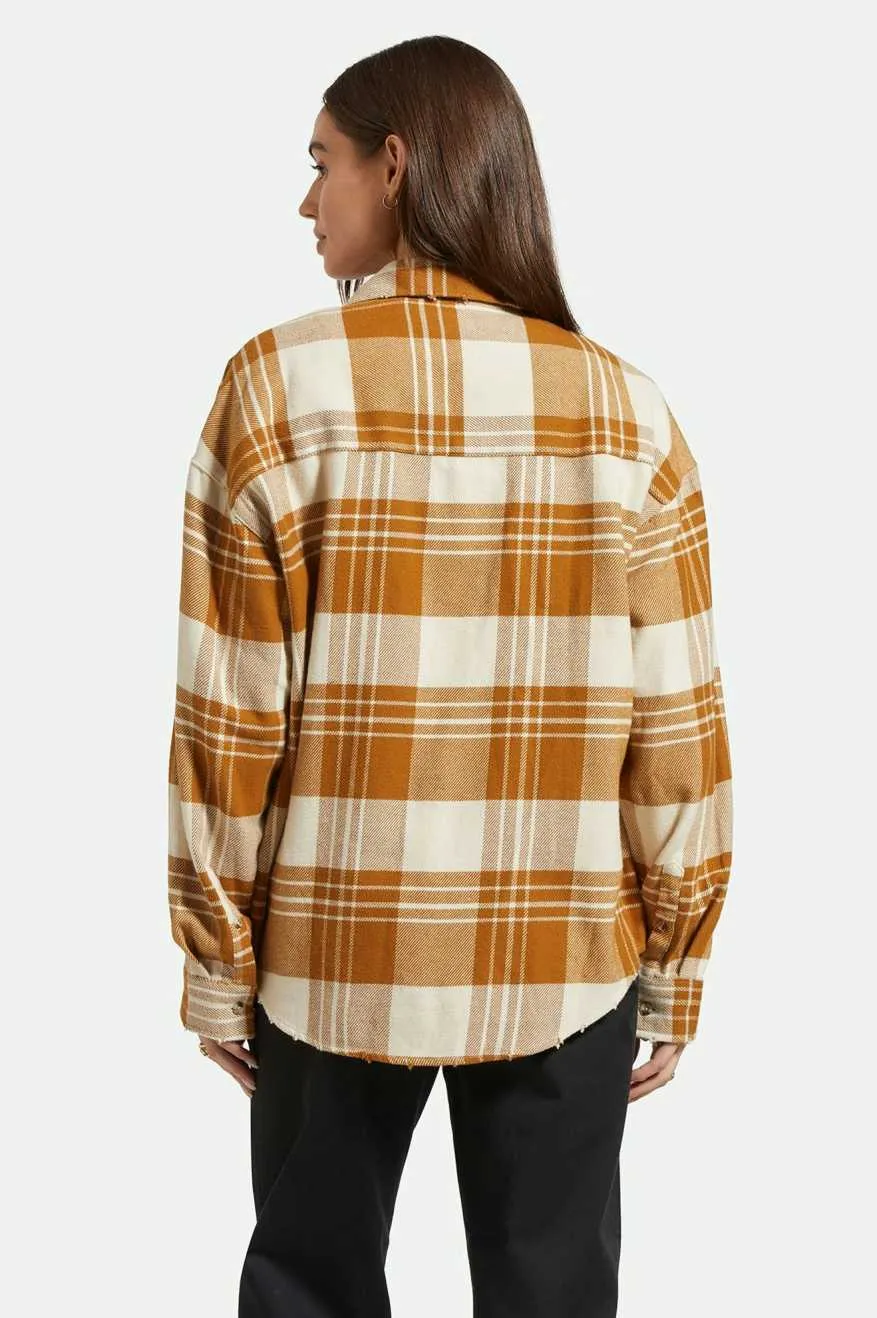 Bowery Women's Classic L/S Flannel - Washed Copper/Whitecap sold by Brixton product image thumbnail 3