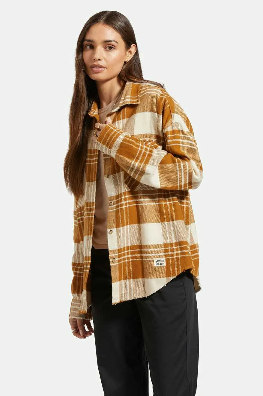 Bowery Women's Classic L/S Flannel - Washed Copper/Whitecap sold by Brixton product image thumbnail 2