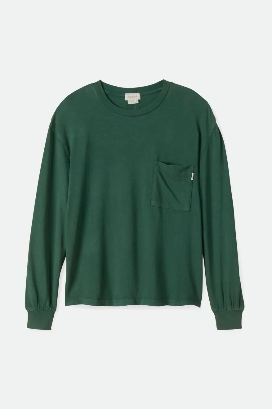Carefree L/S Pocket T-Shirt - Pine Needle sold by Brixton