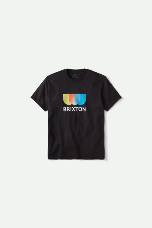Alton Stripe S/S Standard Tee - Black sold by Brixton