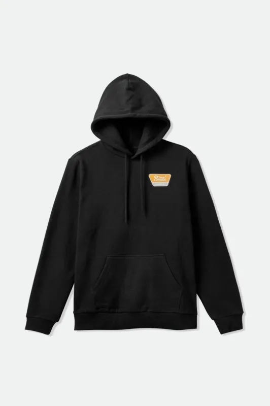 Linwood Fleece Hood - Black/Mustard sold by Brixton