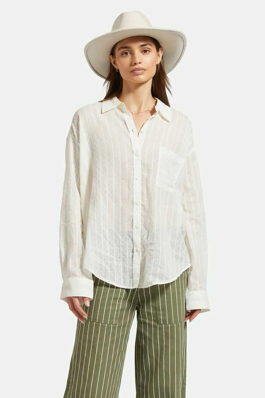 East Side L/S Boxy Woven Shirt - White sold by Brixton