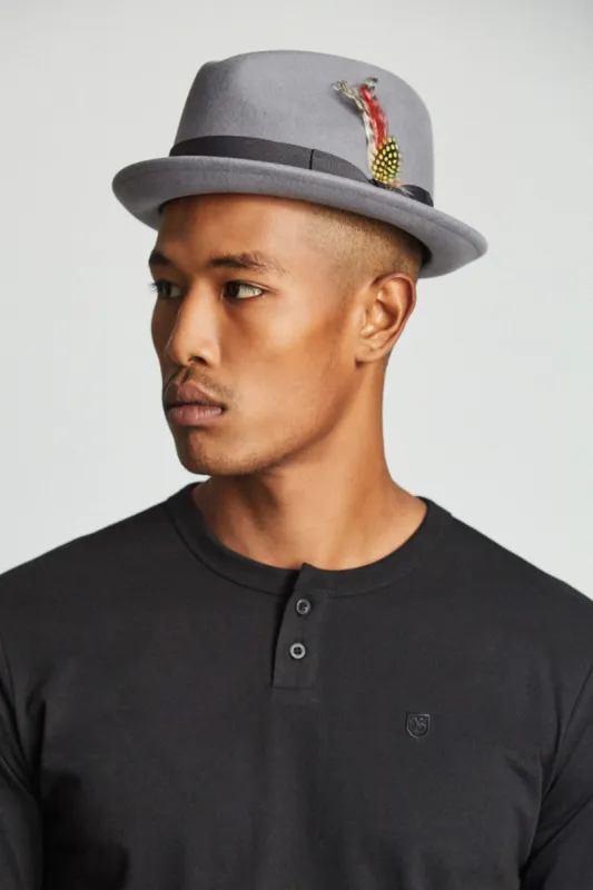Gain Fedora - Light Grey/Charcoal sold by Brixton