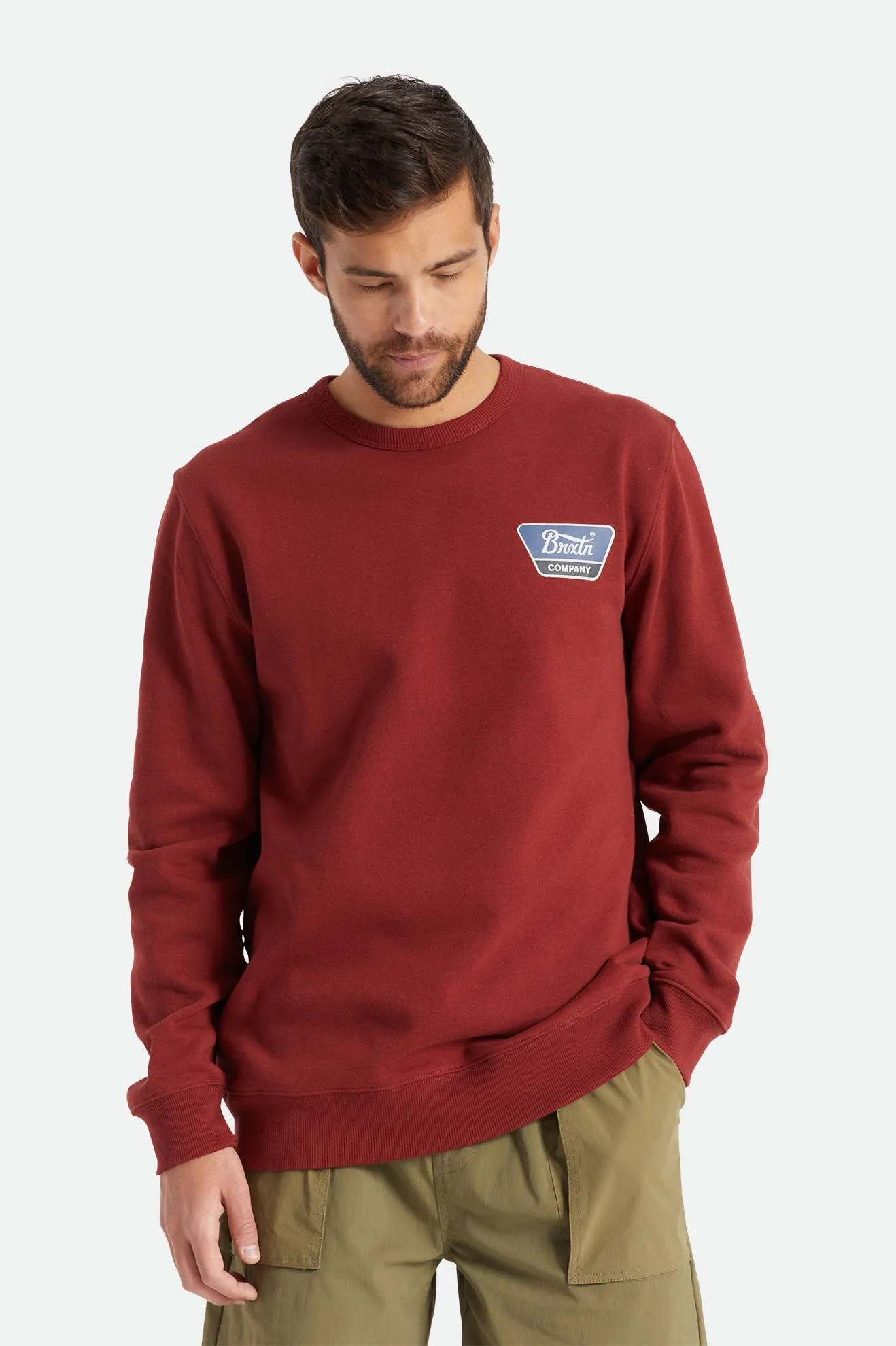 Linwood Crew - Dark Brick sold by Brixton