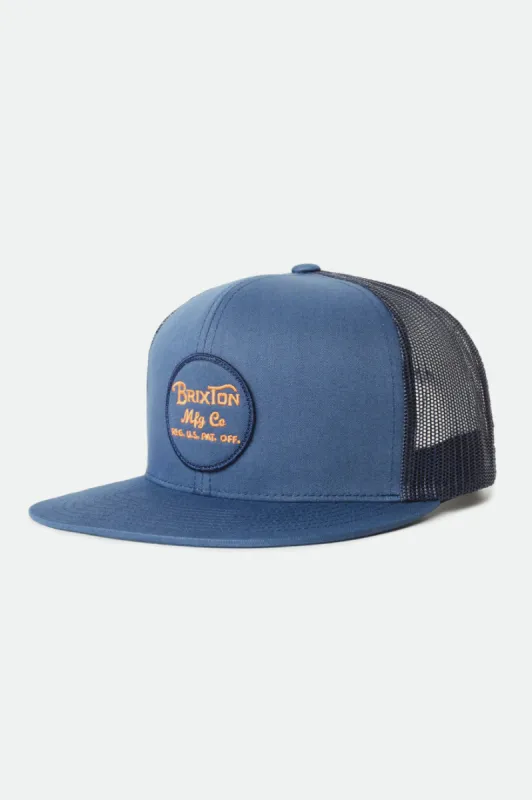 Wheeler Mesh Cap - Washed Navy sold by Brixton