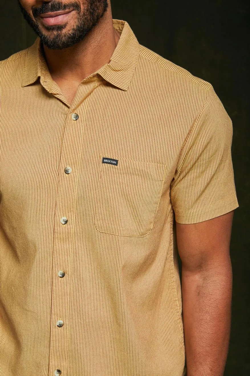 Charter Stripe S/S Woven - Straw/Island Berry sold by Brixton product image thumbnail 5