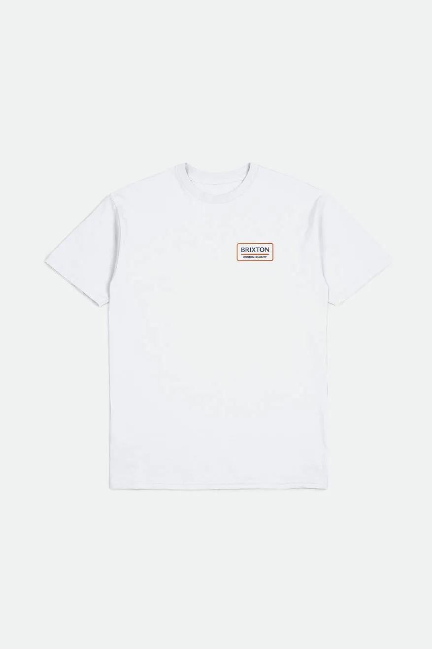 Palmer Proper S/S Standard Tee - White/Washed Navy/Paradise Orange sold by Brixton product image thumbnail 2