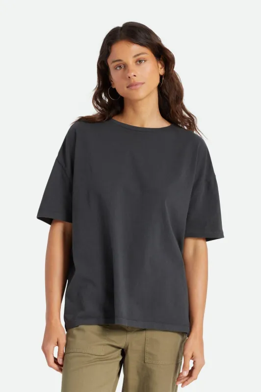 Oversized Boyfriend Tee - Washed Black sold by Brixton