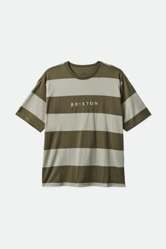 Hilt Alpha Line S/S Tee - Olive Surplus/Mineral Grey/White sold by Brixton