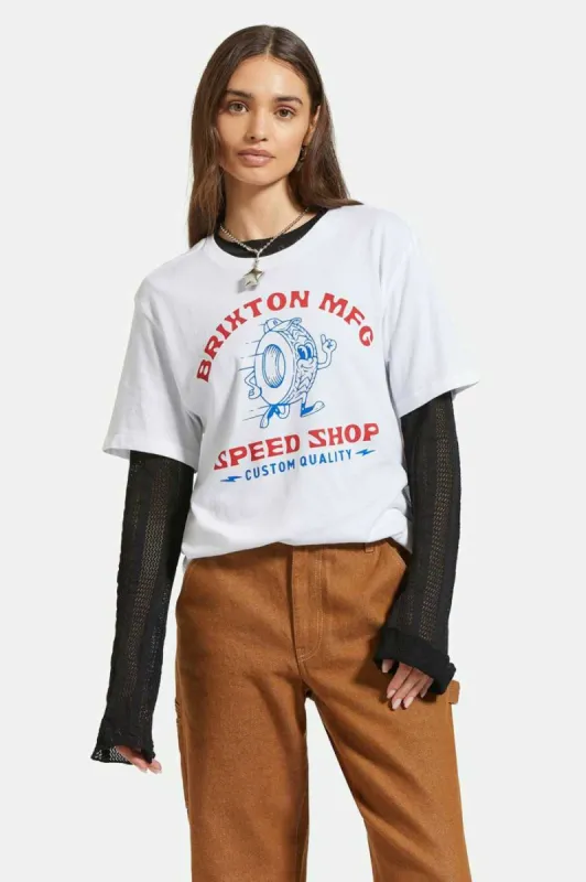 Speed Shop Vintage Crew T-Shirt - White sold by Brixton