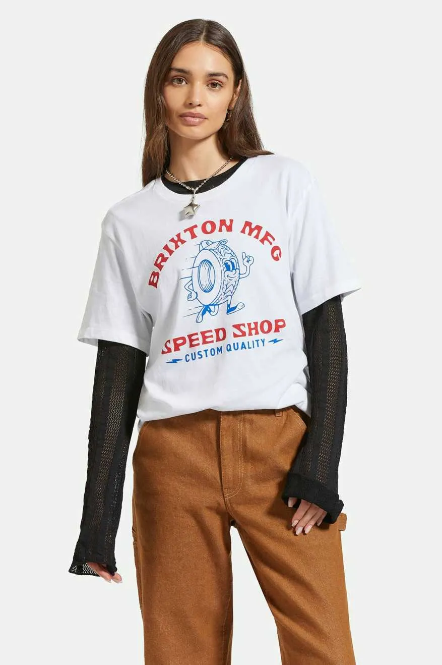 Speed Shop Vintage Crew T-Shirt - White sold by Brixton