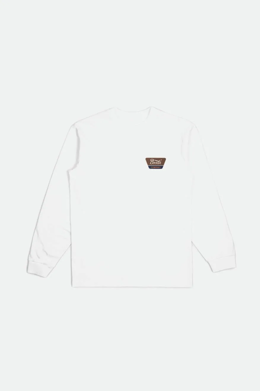 Linwood L/S Standard Tee - White/Sepia/Beige sold by Brixton product image thumbnail 2