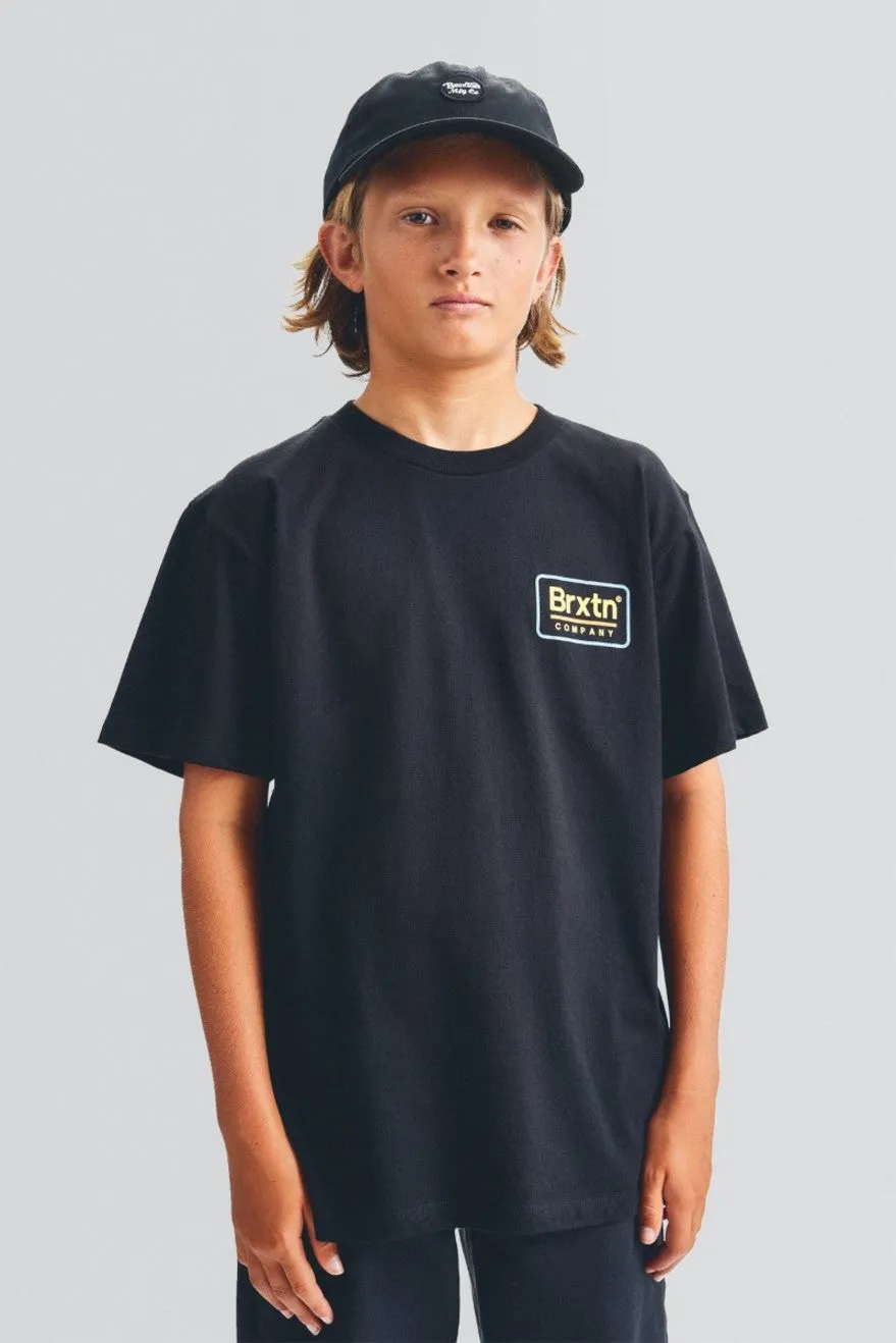 Boys Palmer S/S Standard Tee - Black sold by Brixton