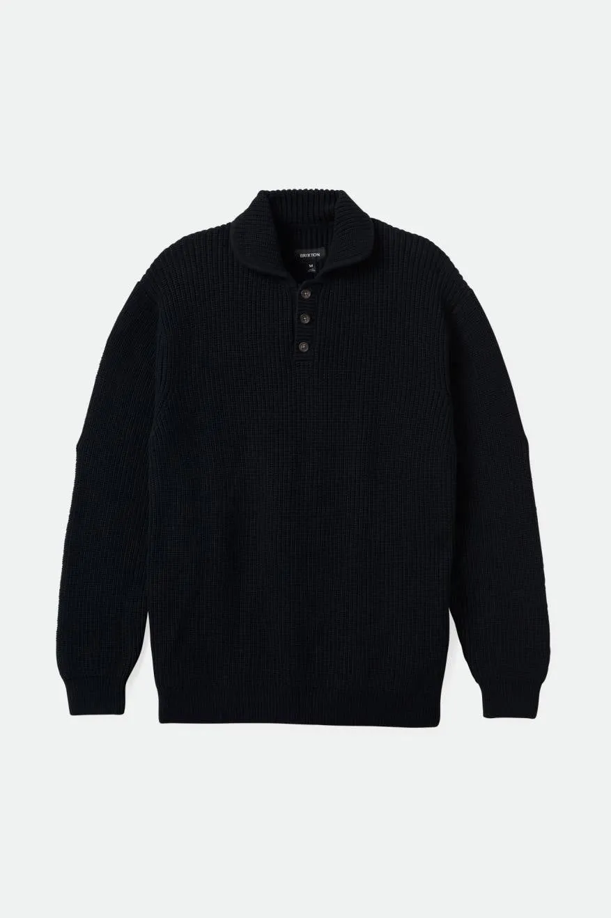 Not Your Dad's Fisherman Sweater - Black sold by Brixton