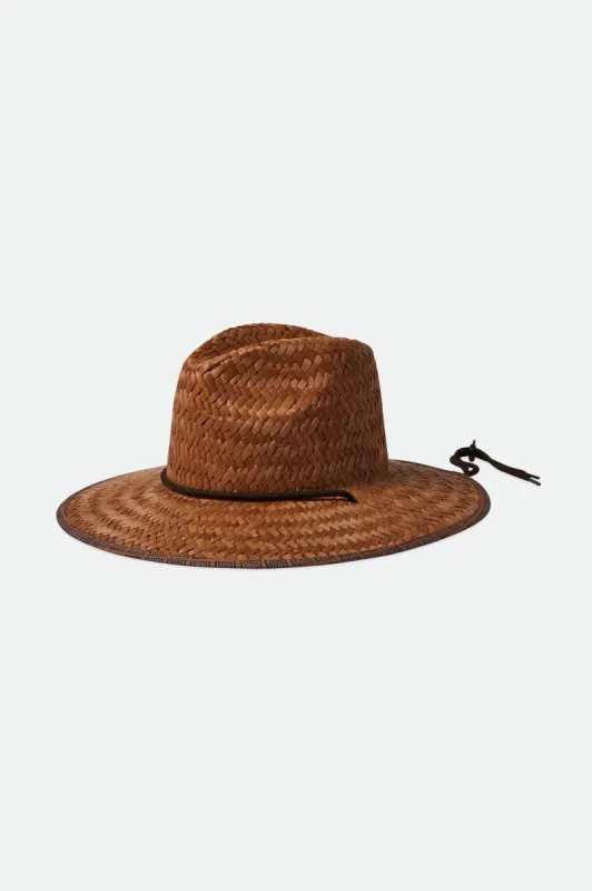 Messer Wide Brim Sun Hat - Brown sold by Brixton