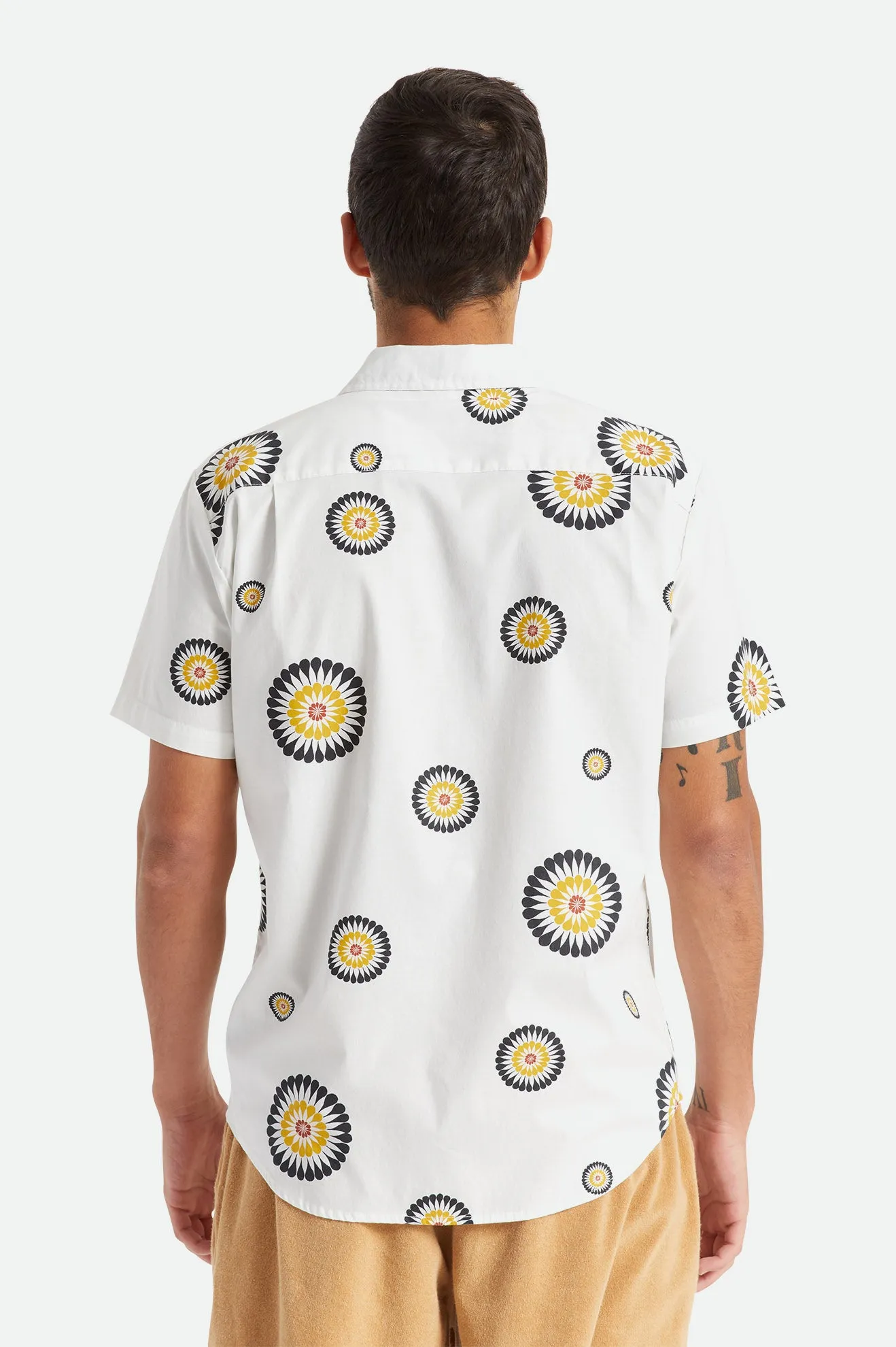 Charter Print S/S Woven - Off White/Black/Golden Glow sold by Brixton product image thumbnail 5