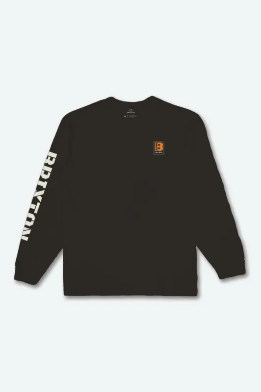 Builders L/S Tee - Black sold by Brixton