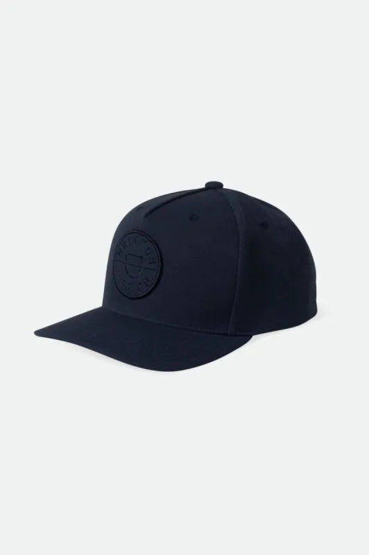 Crest C Netplus MP Snapback - Washed Navy/Washed Navy sold by Brixton