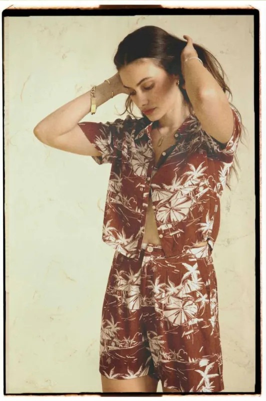Riviera S/S Woven Shirt - Sepia sold by Brixton