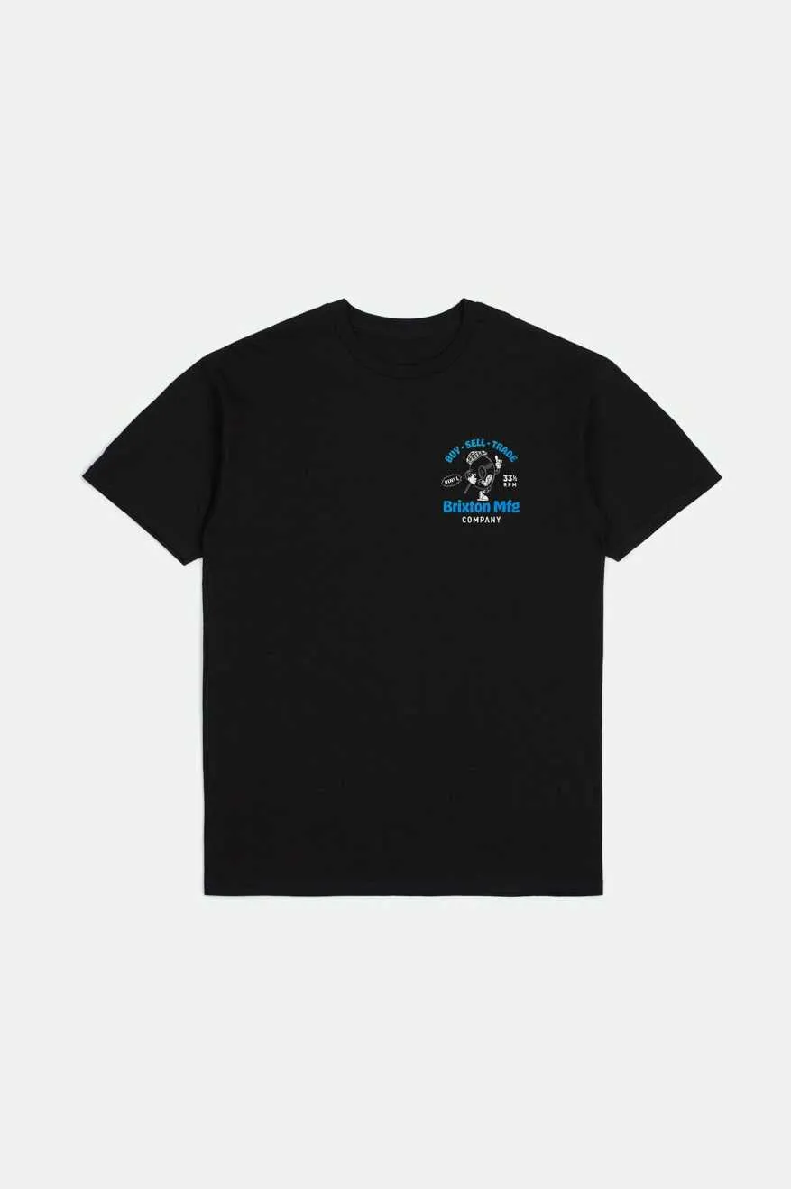 Rhythmic S/S Standard T-Shirt - Black sold by Brixton