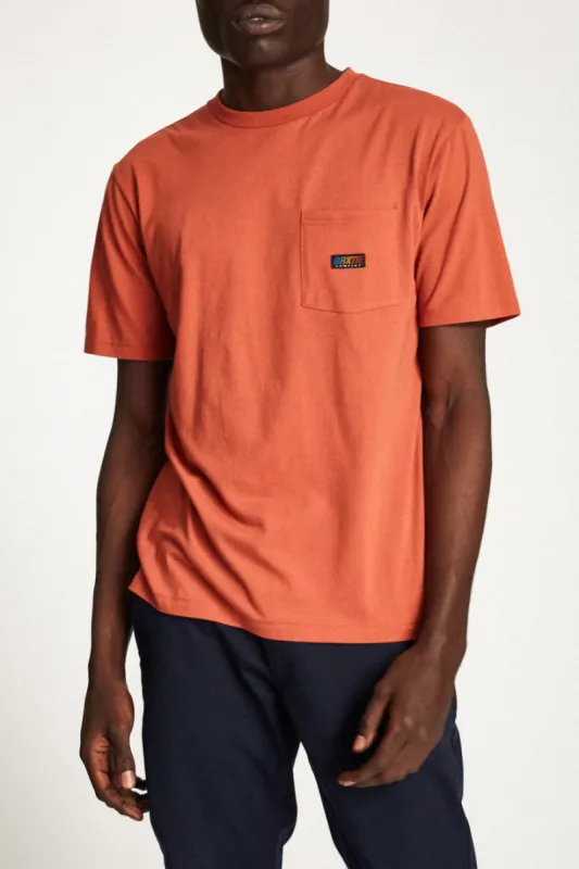 Cortez S/S Pocket Tee - Coral sold by Brixton