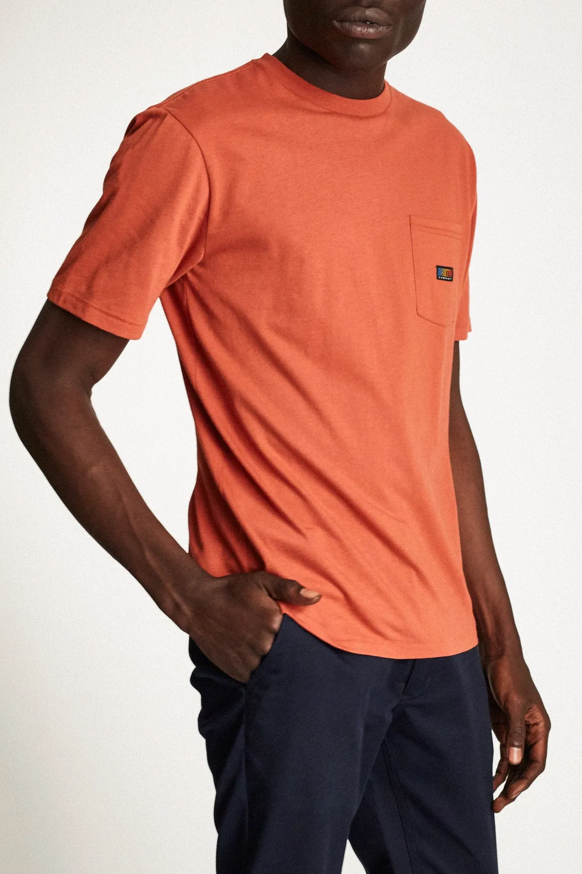 Cortez S/S Pocket Tee - Coral sold by Brixton product image thumbnail 3