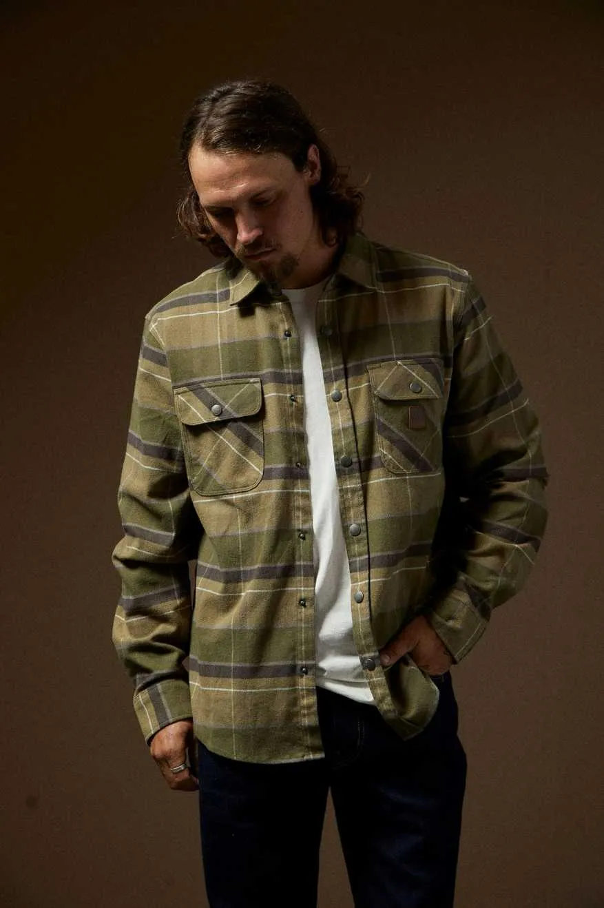 Builders Bowery Stretch Water Resistant L/S Flannel - Dill/Olive Surplus/Washed Black sold by Brixton product image thumbnail 2