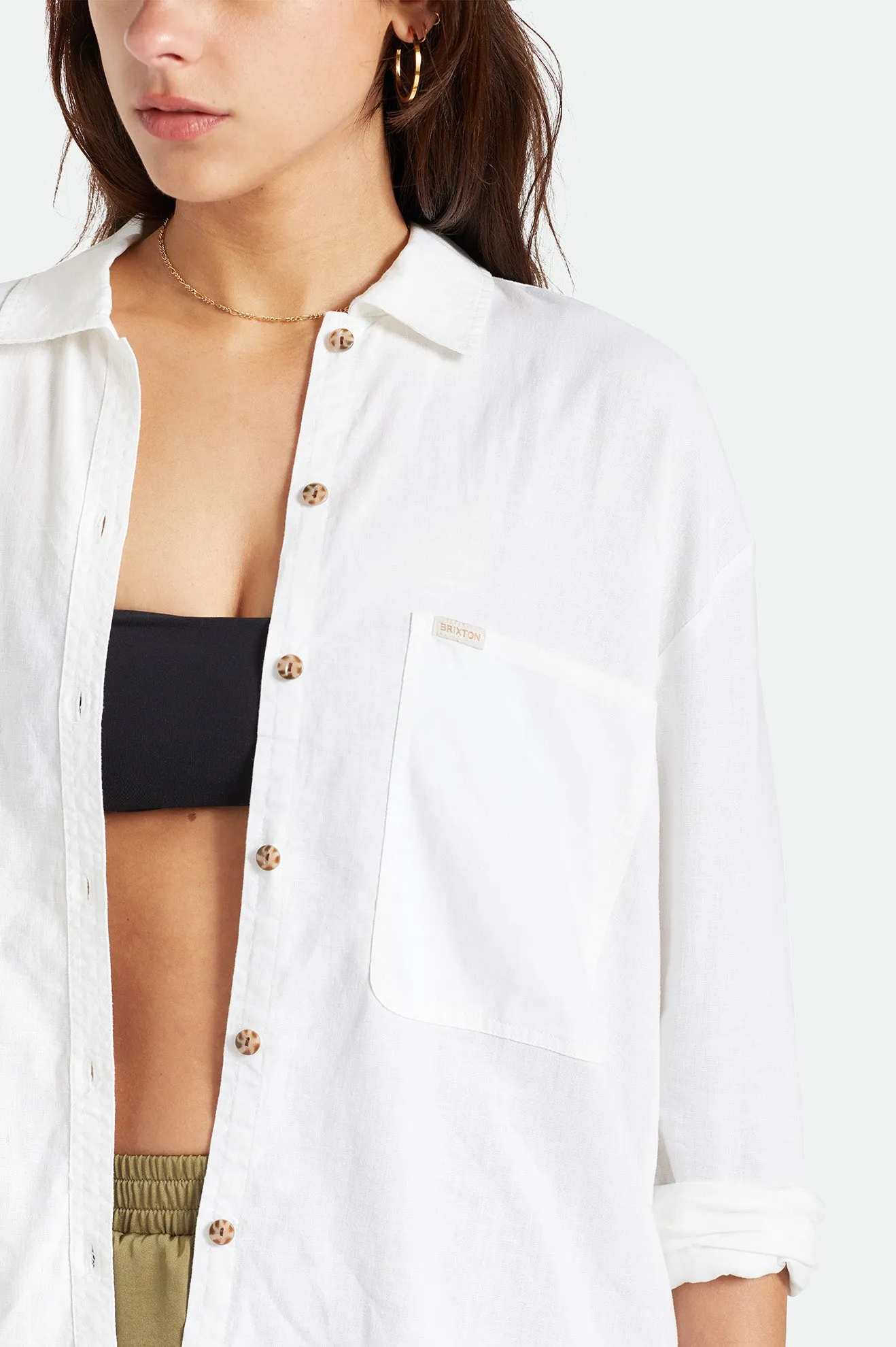 Bowery Overshirt - White sold by Brixton product image thumbnail 5