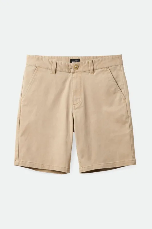 Choice Chino Short 5" - Sand Vintage Wash sold by Brixton