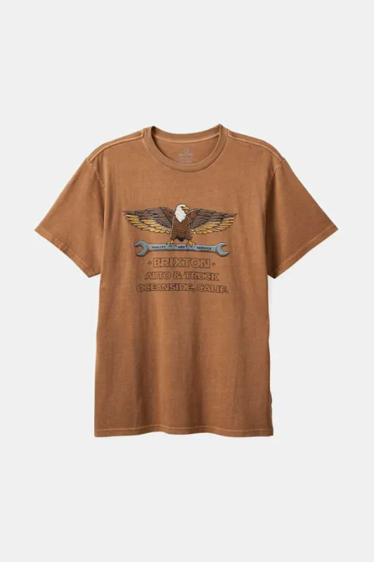 Repair S/S Standard T-Shirt - Tobacco Brown Worn Wash sold by Brixton