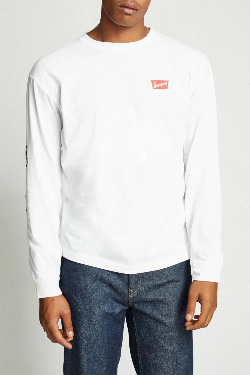 Banquet L/S Standard Tee - White sold by Brixton