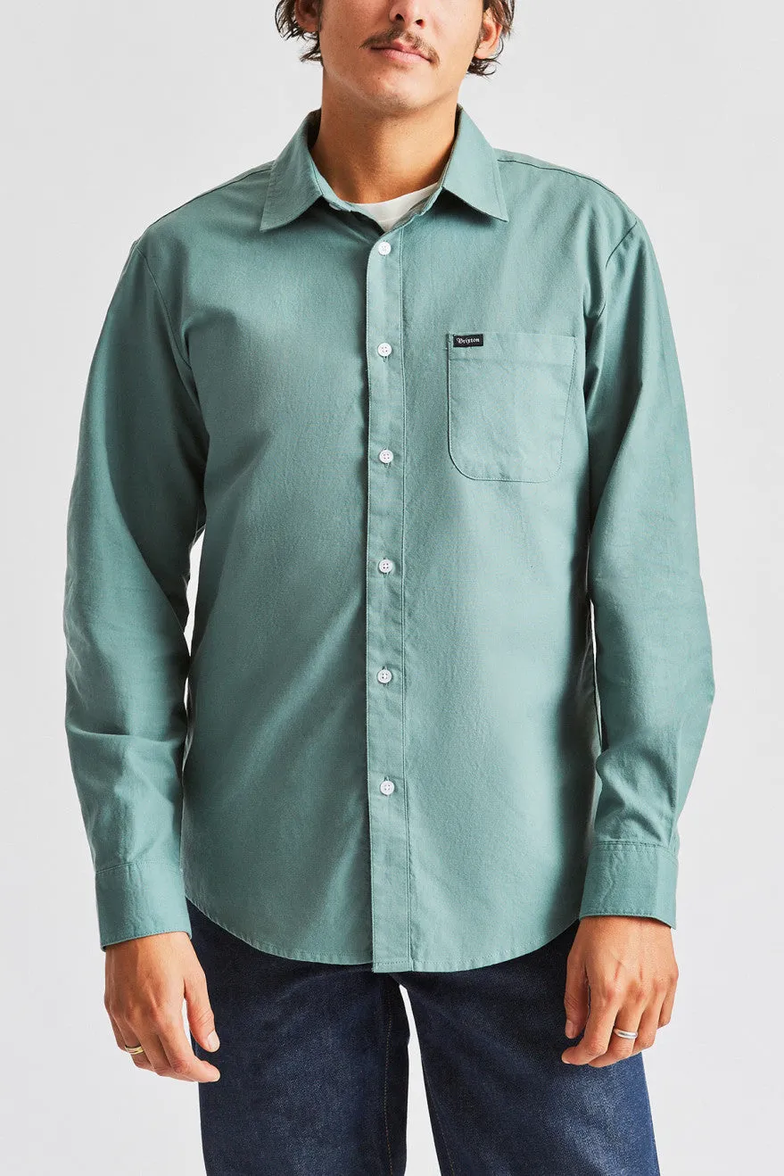 Charter Oxford L/S Woven - Jade sold by Brixton