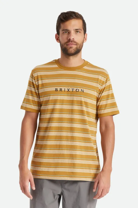 Hilt Alpha Line S/S Knit - Medal Bronze/Off White/Teal sold by Brixton
