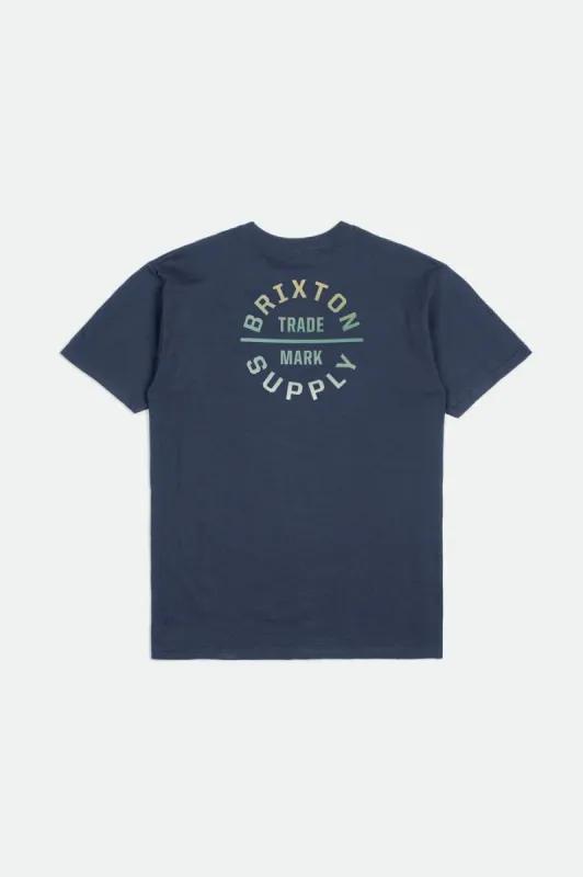 Oath V S/S Standard Tee - Washed Navy/Jade Gradient sold by Brixton