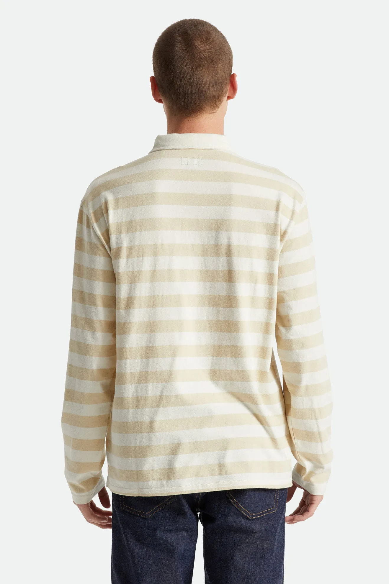 Beta Rugby L/S Knit Top - Gravel/Off White sold by Brixton product image thumbnail 5
