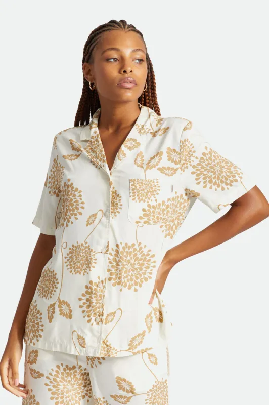 Bunker Garden Floral Boyfriend S/S Woven  - Dove sold by Brixton