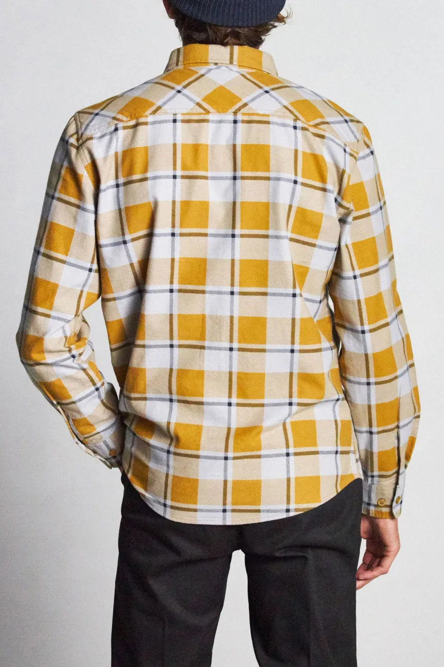 Bowery Lightweight L/S Flannel - Aluminum/Maize sold by Brixton product image thumbnail 3