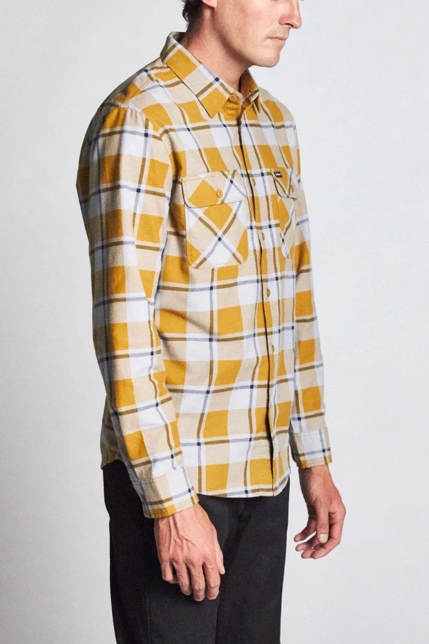 Bowery Lightweight L/S Flannel - Aluminum/Maize sold by Brixton product image thumbnail 2