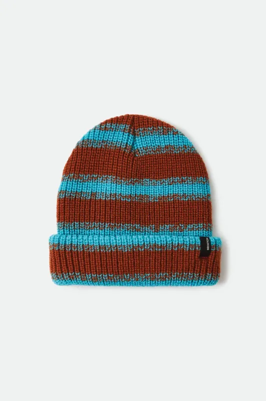 Heist Chunky Beanie - Caramel/Teal sold by Brixton