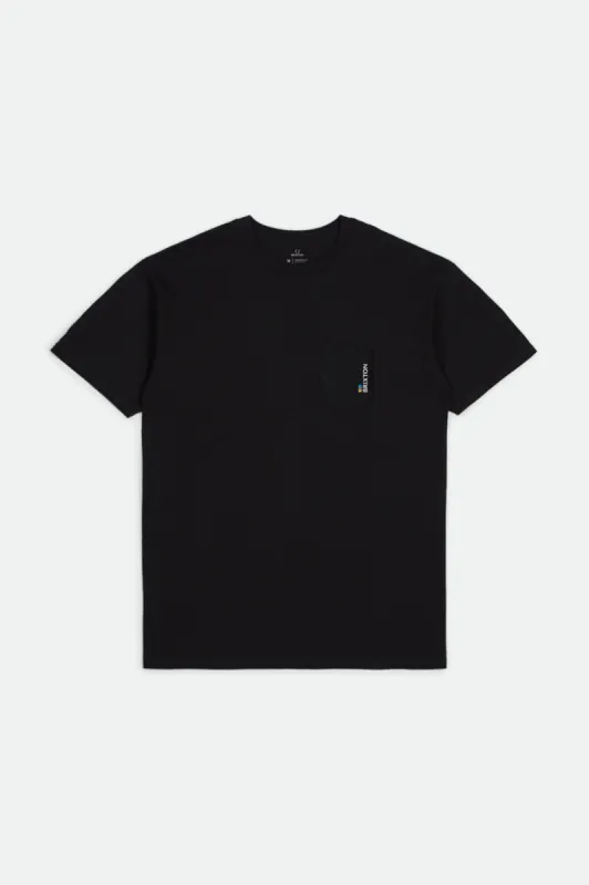 Alton Side S/S Standard Pocket Tee - Black sold by Brixton