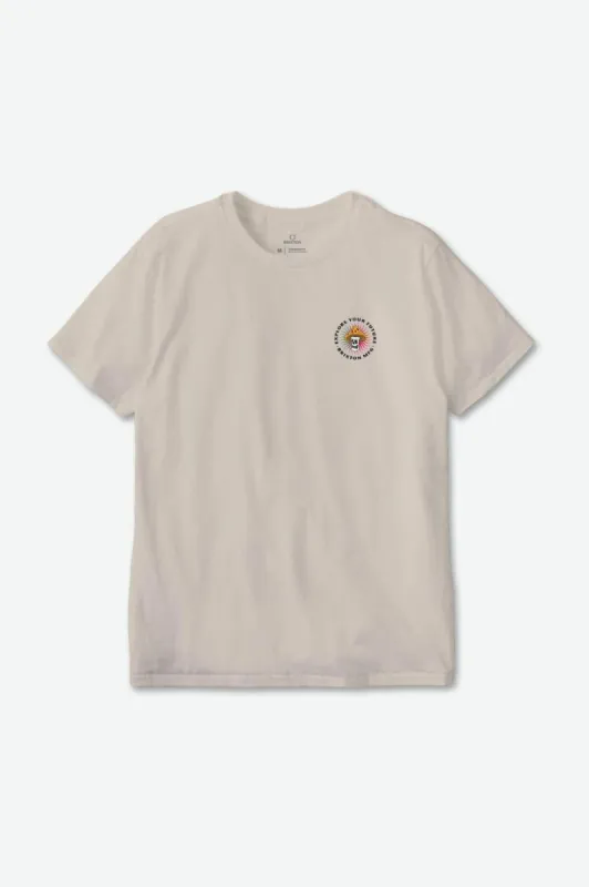 Future S/S Relaxed Tee - Cream Garment Dye sold by Brixton