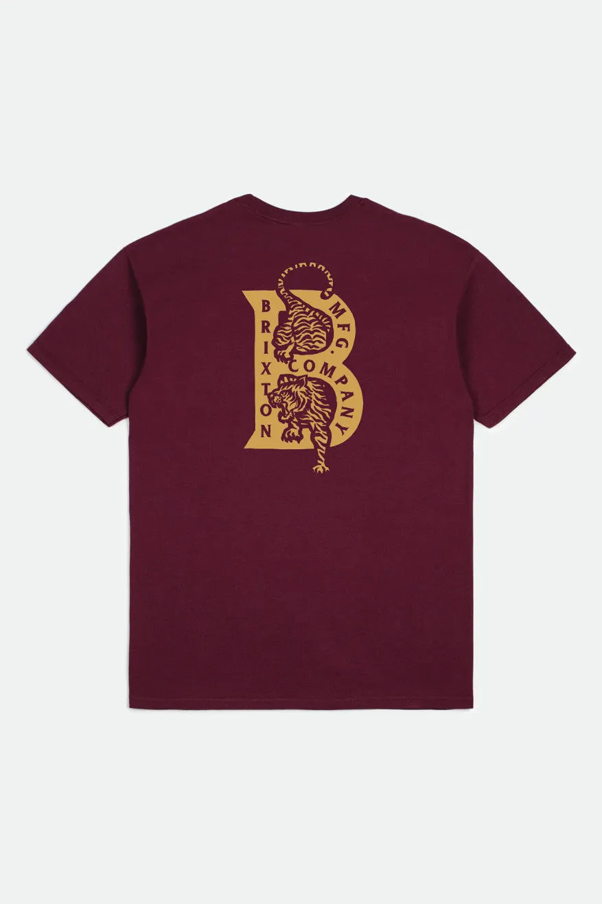 Crawler S/S Standard Tee - Burgundy sold by Brixton product image thumbnail 2
