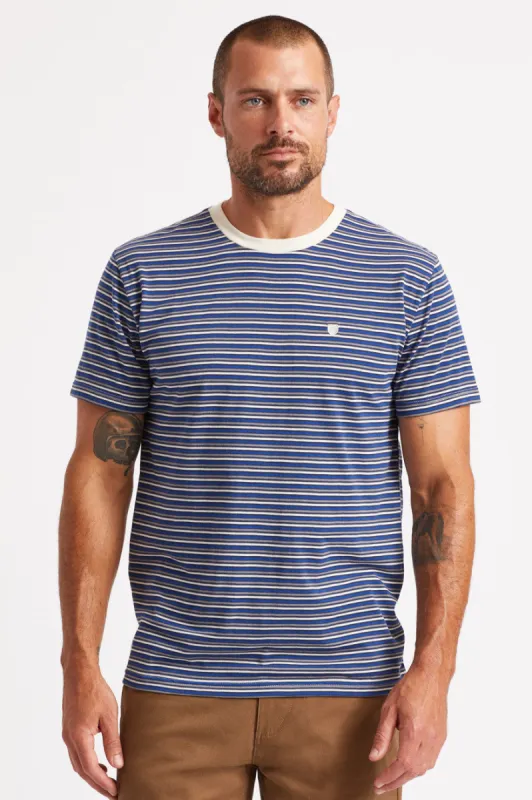 Hilt Mini Stripe S/S Knit - Off White sold by Brixton
