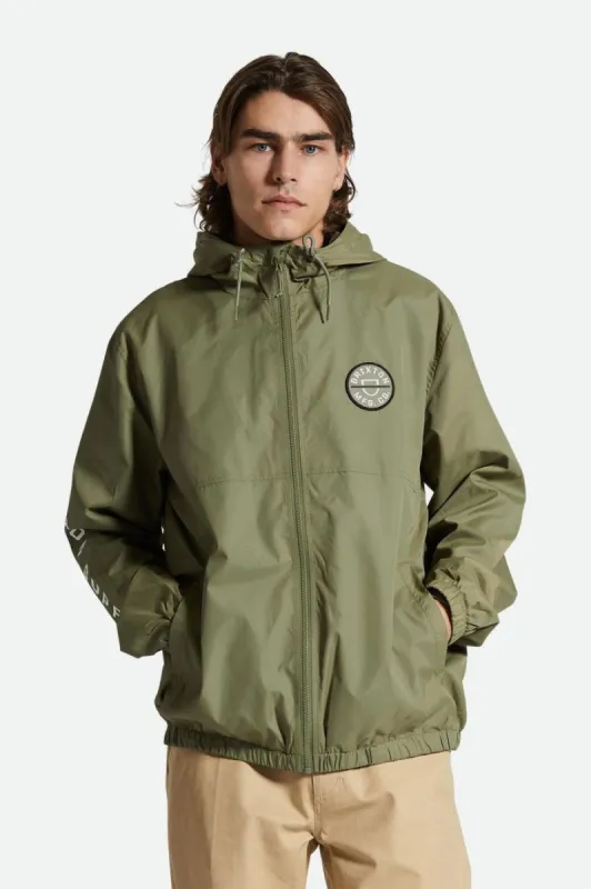 Claxton Crest Lightweight Jacket - Olive Surplus sold by Brixton