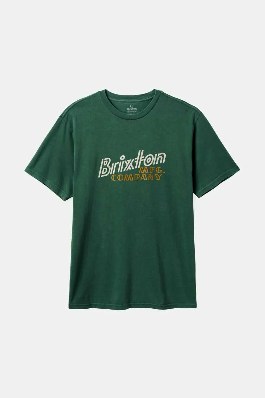 Gustin S/S Standard T-Shirt - Trekking Green Worn Wash sold by Brixton