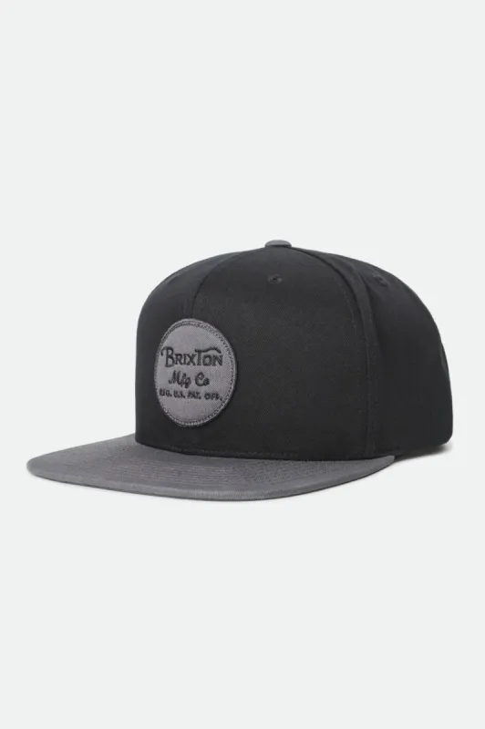 Wheeler Snapback - Black/Charcoal sold by Brixton