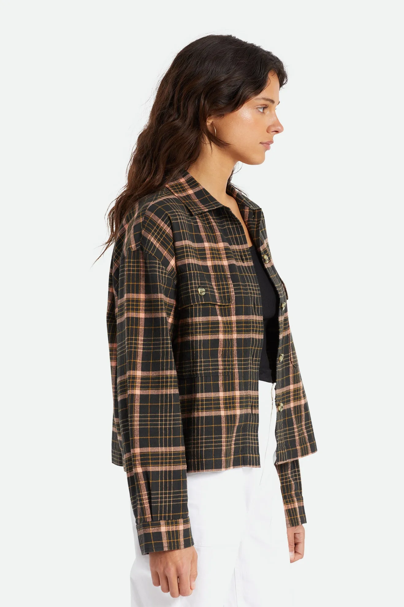 Bowery Women's Lightweight L/S Flannel - Washed Black sold by Brixton product image thumbnail 3
