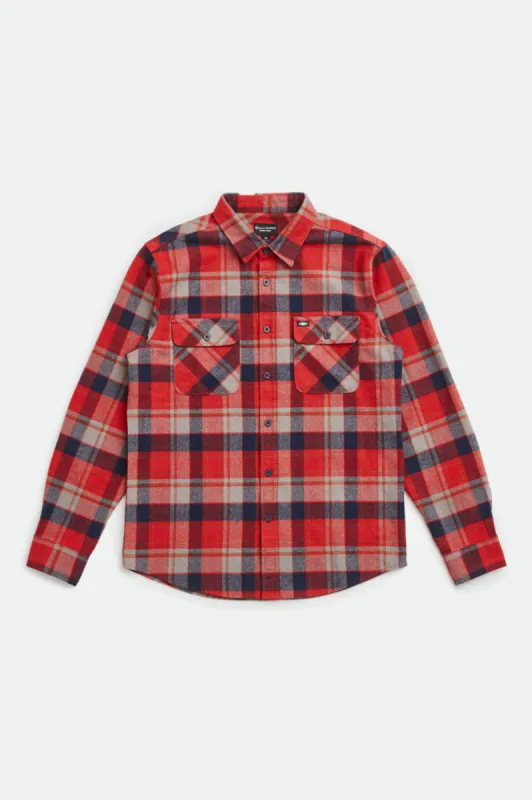 Bowery Chevy L/S Flannel - Nova Red sold by Brixton